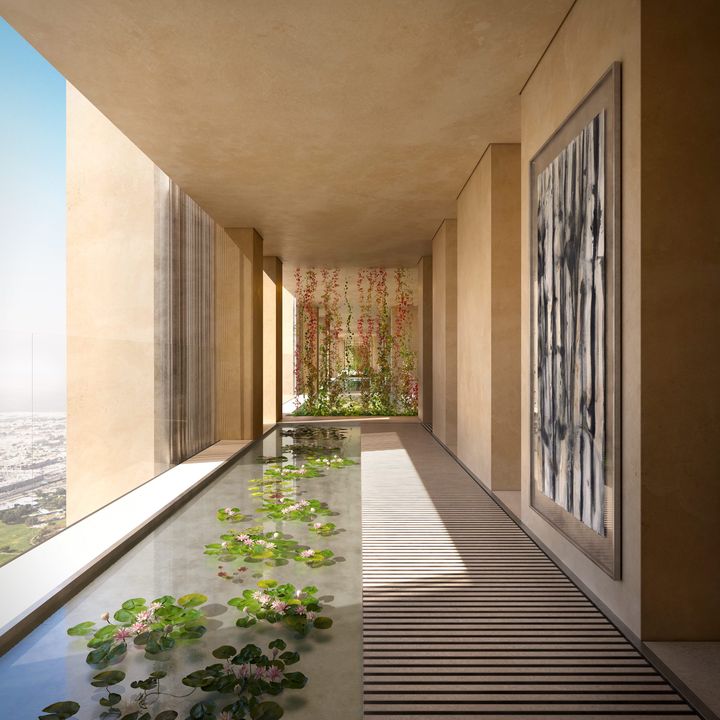 Residence entry · water garden